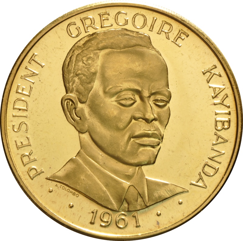 Rwanda Gold Proof 100 Francs 1965 President Gregoire Kayibanda - From £ ...