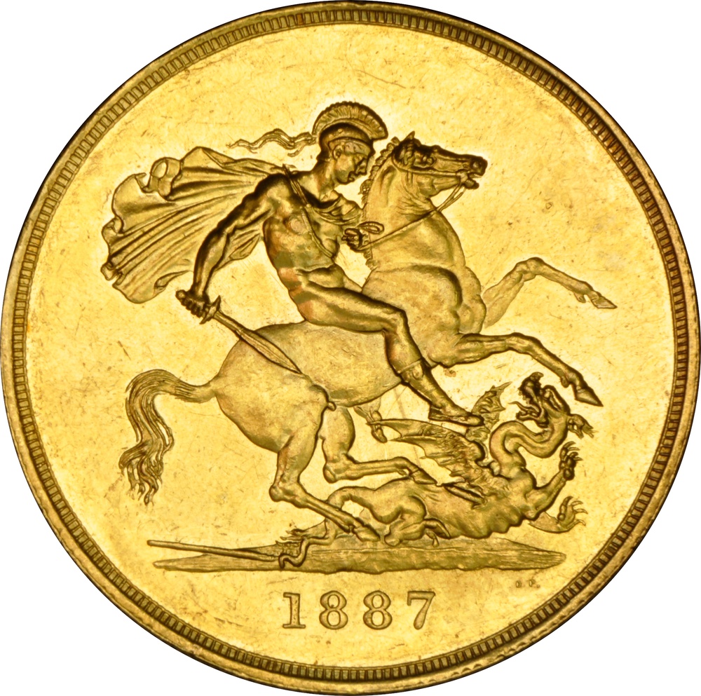 1887 - Victoria Jubilee Gold Five Pound £5 Gold Coin NGC MS61 - £3,408