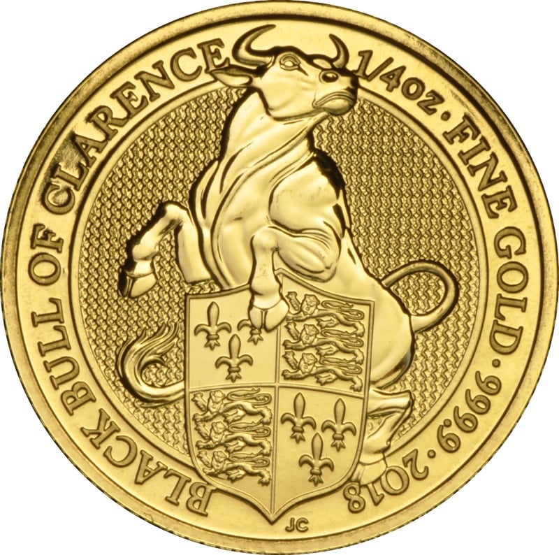 1/4oz Gold Coin, Black Bull of Clarence - Queen's Beast