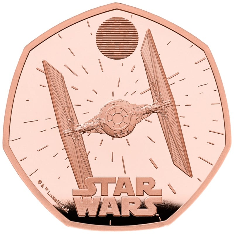 2024 Proof 50p Star Wars Gold Coin TIE Fighter Boxed2024 Proof 50p Star ...