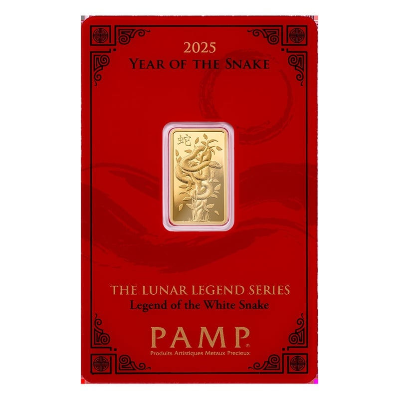 5g Gold Bar 2025 Year of the Snake PAMP From £383.30 BullionByPost