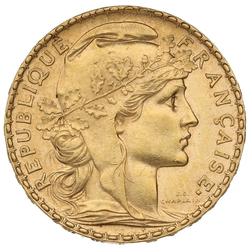 1902 French 20 Francs Gold Coin Marianne Rooster From 472.60