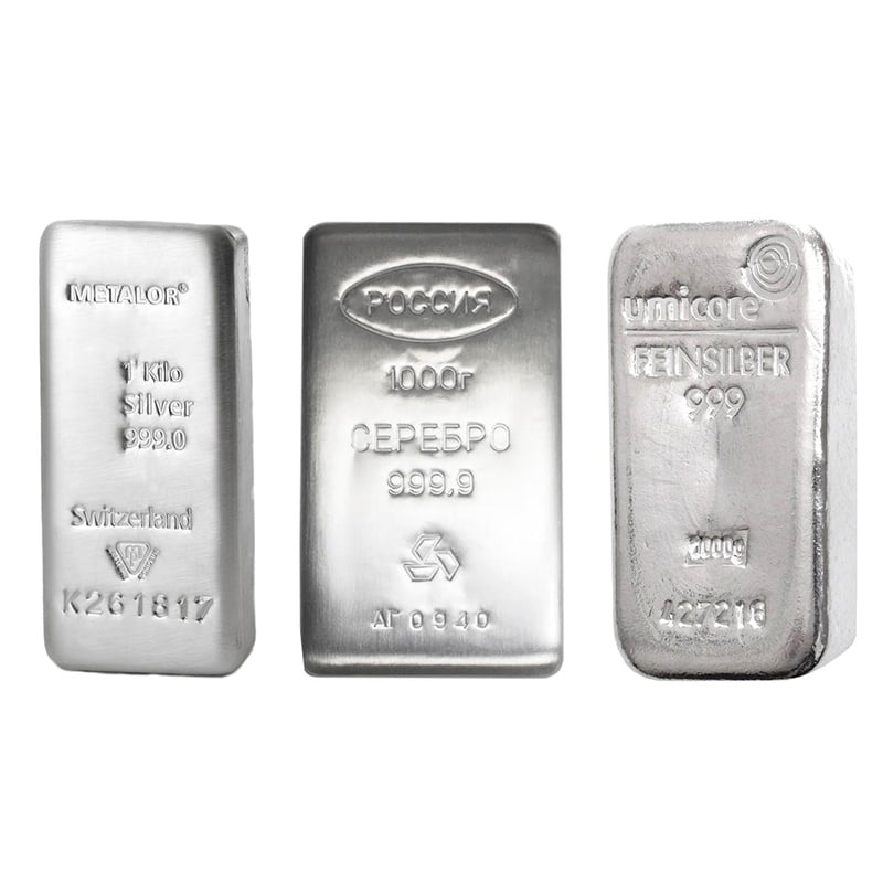 1 Kilo Silver Bullion Bars - Grade B | BullionByPost® - From £840.72