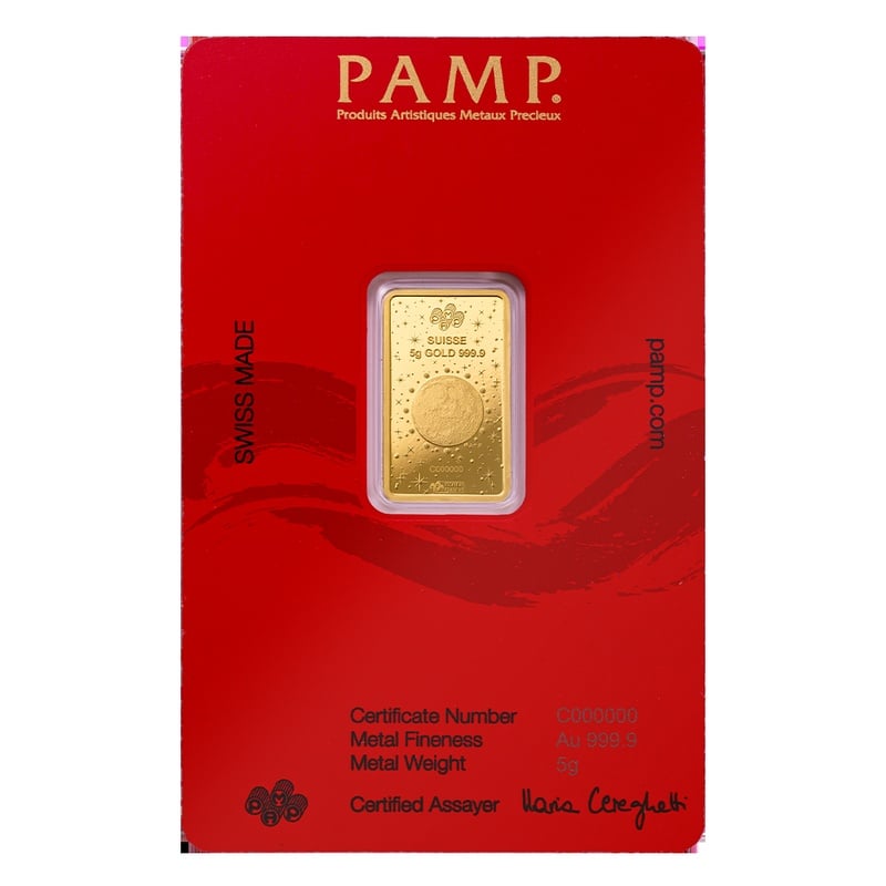 5g Gold Bar 2025 Year of the Snake PAMP From £383.30 BullionByPost