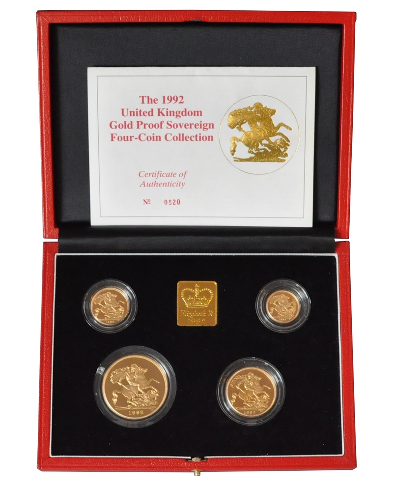 1992 Proof Gold Sovereign 4 Coin Set Boxed From 5 347