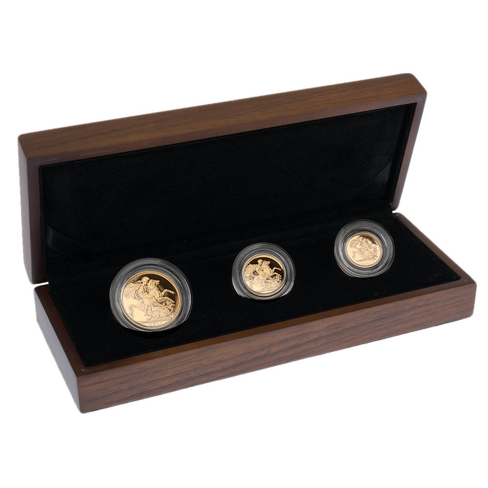 2011 Gold Proof Sovereign Premium Three Coin Set Boxed - £1,745