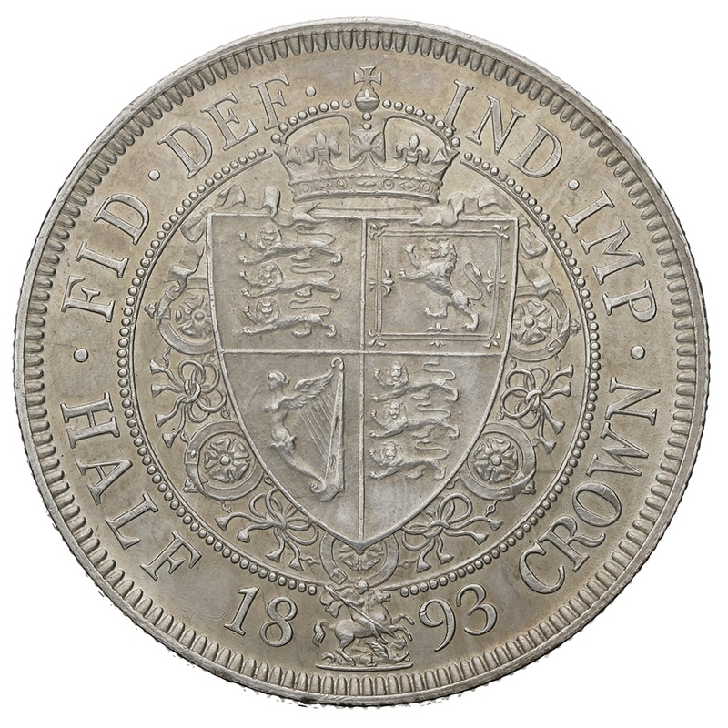 1893 Silver Half Crown Coin Queen Victoria From 115.30