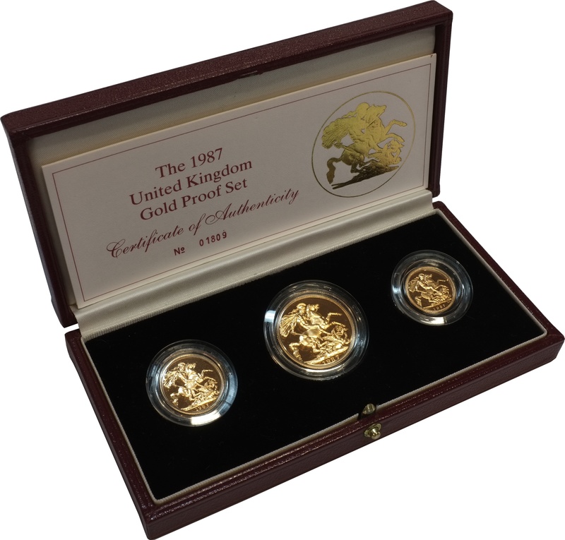 1987 Proof Gold Sovereign 3 Coin Set Boxed From 1 933