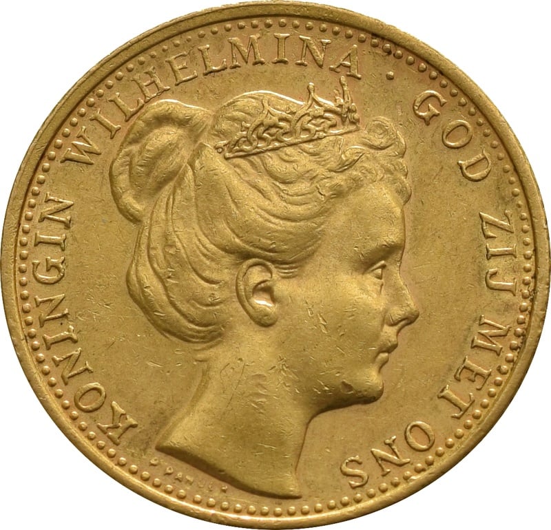 Dutch 10 Guilders Gold Coin Wilhelmina Coronet Head 1898 - From £952.10 ...