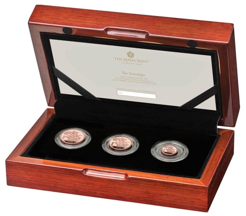 2023 Proof Gold Sovereign 3 Coin Set King Charles III Coronation - From ...