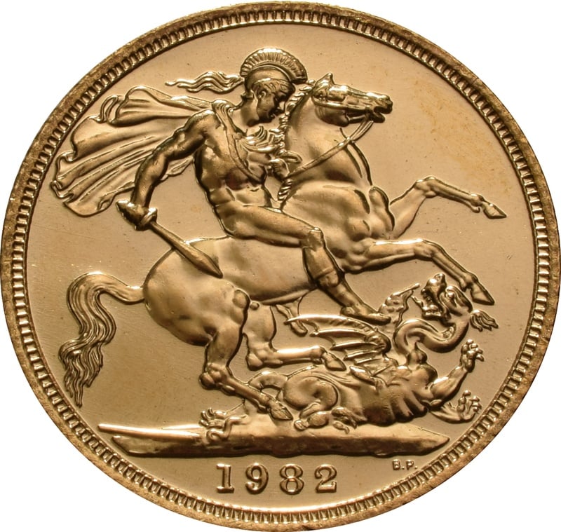 1982 Gold Sovereign Coin Elizabeth II Decimal Portrait From