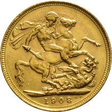 1908 Edward VII Gold Sovereign - M | BullionByPost - From £513.20