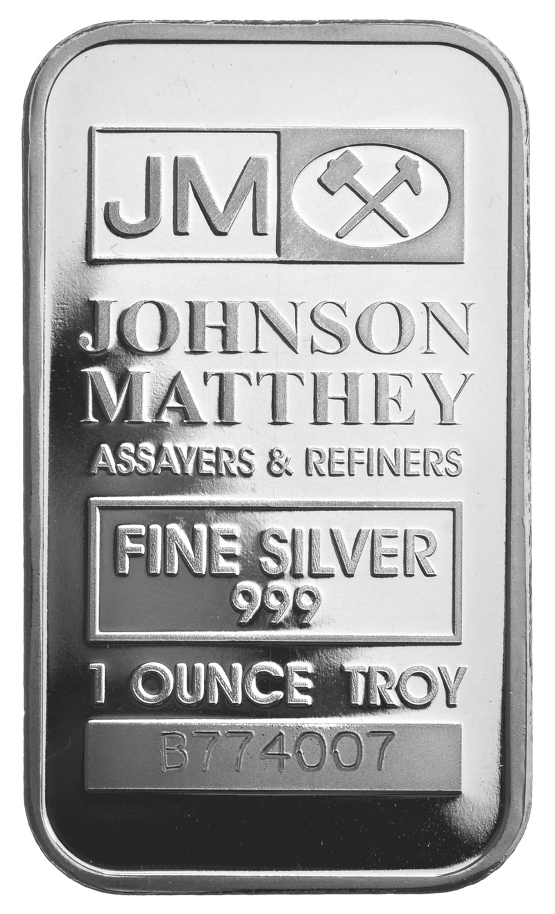 1oz Silver Bar Johnson Matthey - From £37.80 | BullionByPost