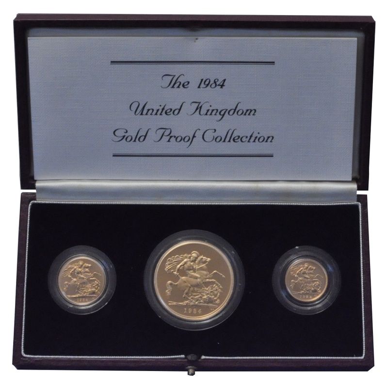 1984 Proof Gold Sovereign 3 Coin Set Large Boxed From 4 369