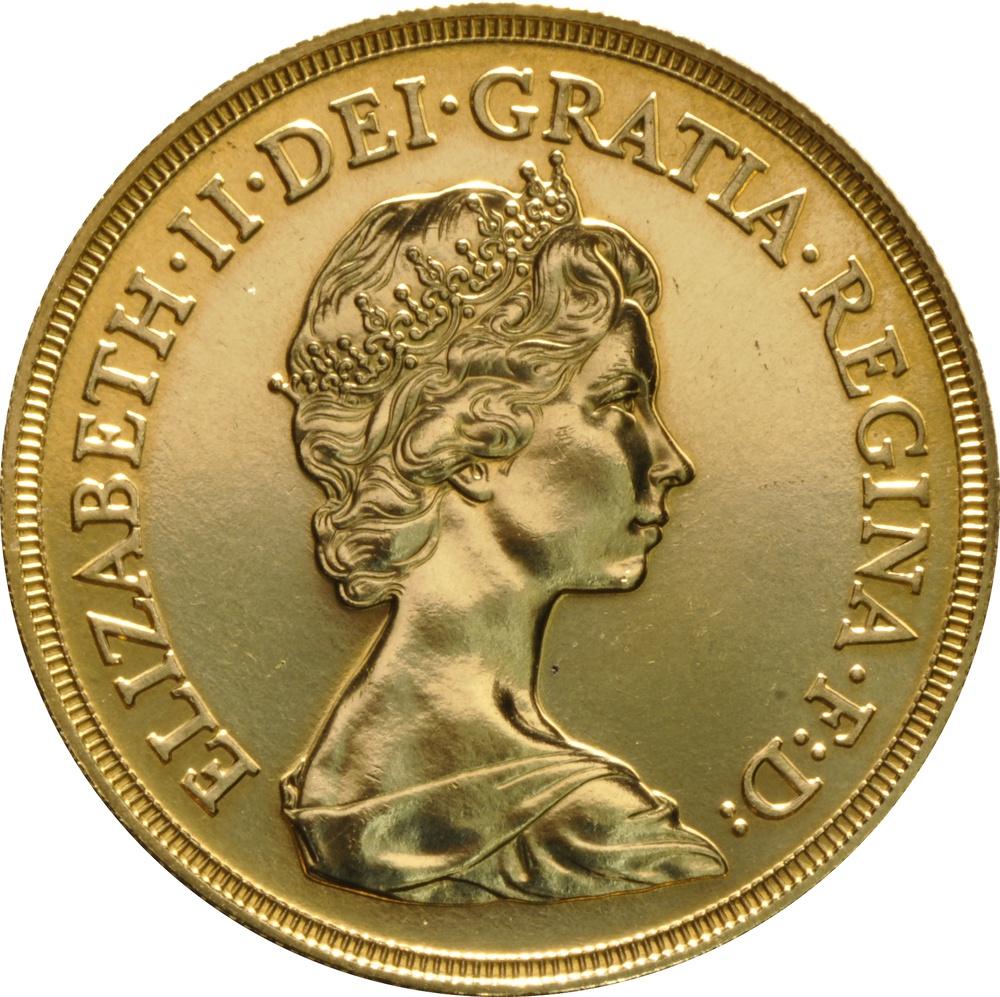 1984 Five Pound Gold Coin (Quintuple Sovereign) - Â£2,206