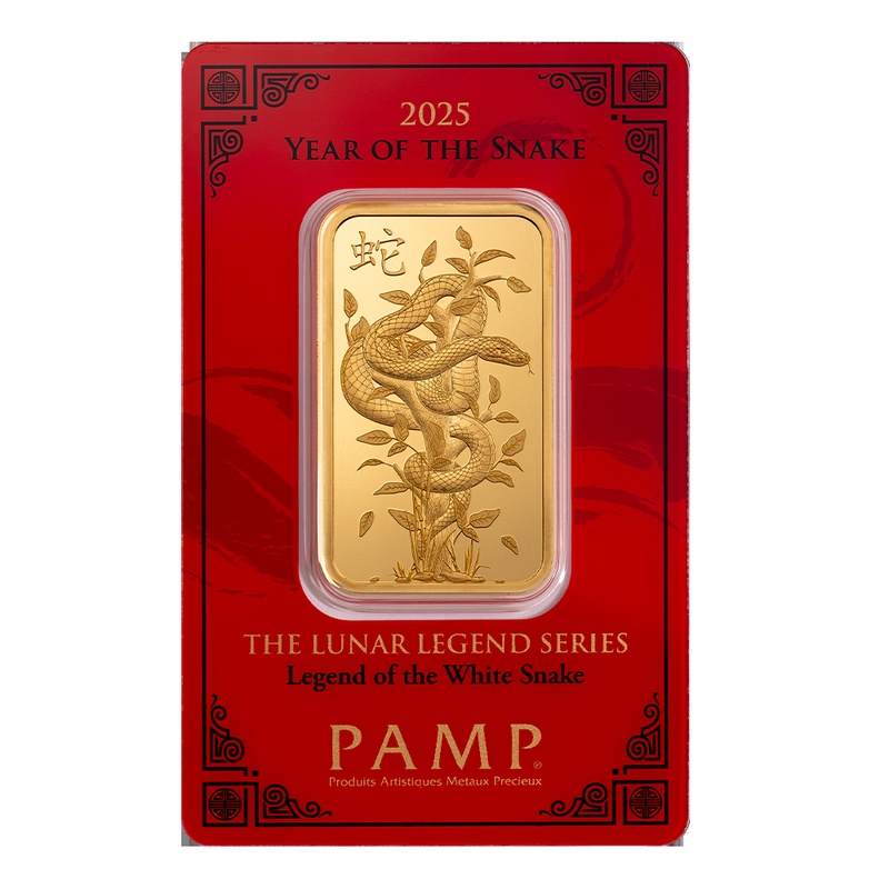 1oz Gold Bar 2025 Year of the Snake PAMP From £2,196 BullionByPost