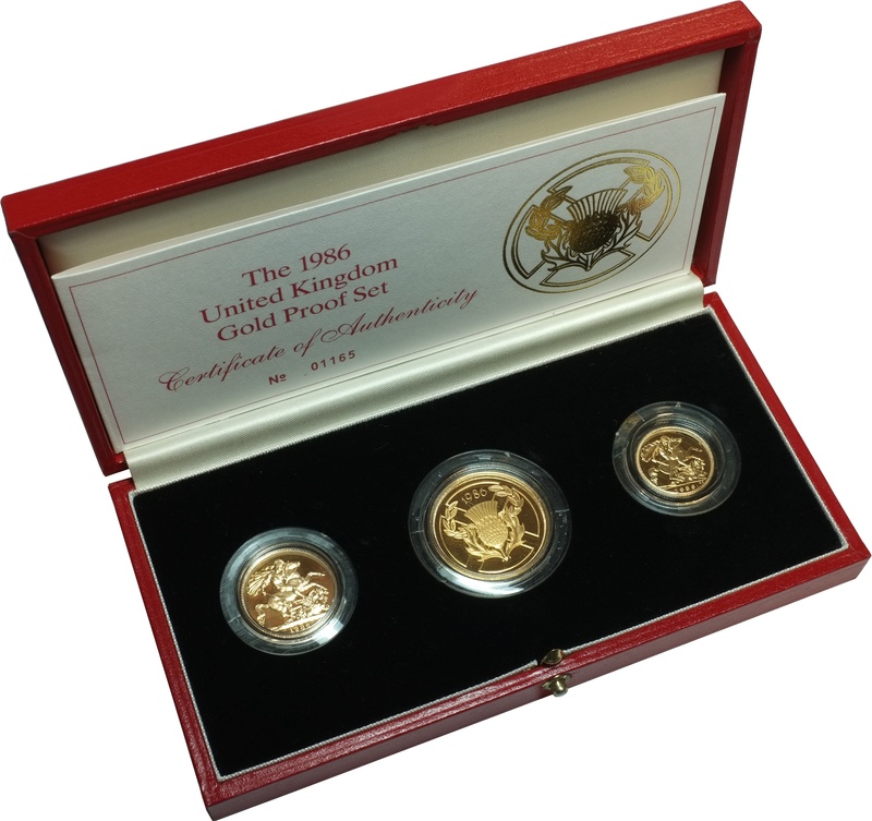 1986 Proof Gold Sovereign 3 Coin Set Boxed From 1 890