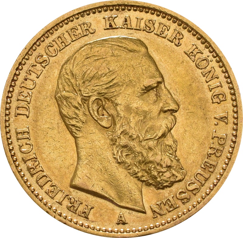 German 20 Mark Gold Coin Friedrich Iii 1888 From £57080 Bullionbypost