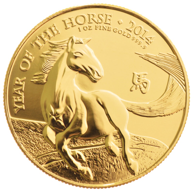 2014 Lunar Horse 1oz Gold Coin | BullionByPost - From £1,895