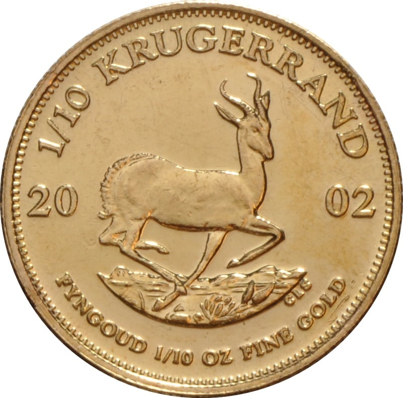 2002 1/10oz Krugerrand Gold Coin - From £252.30 | BullionByPost