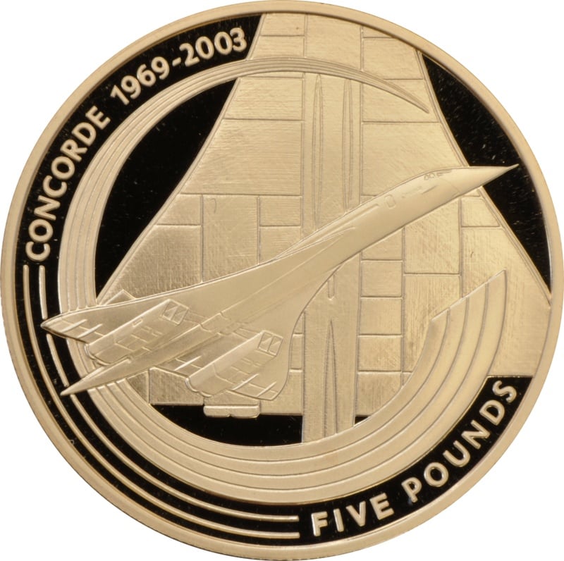 2003 Proof Gold Crown £5 Coin Concorde Boxed - From £3,668 | BullionByPost