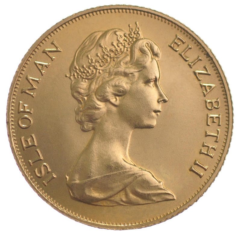 1975 Gold Sovereign Coin Elizabeth II Decimal Portrait Isle of Man