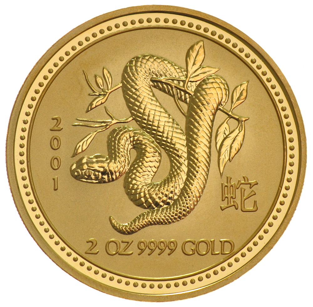 2001 2oz Year of the Snake Lunar Gold Coin - £3,013