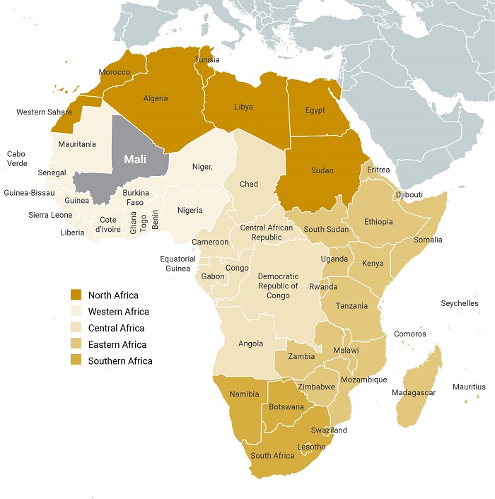 gold mines in africa map